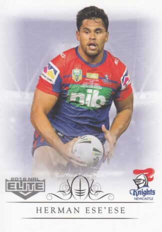 2018 NRL Elite Common Card - Base 072 Herman Ese'ese Newcastle Knights