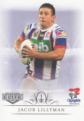 2018 NRL Elite Common Card - Base 075 Jacob Lillyman Newcastle Knights