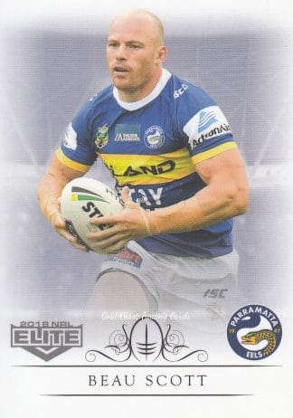 2018 NRL Elite Common Card - Base 100 Beau Scott Parramatta Eels Box Card