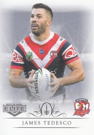 2018 NRL Elite Common Card - Base 140 James Tedesco Sydney Roosters Box Card