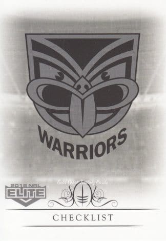 2018 NRL Elite Common Card - Base 141 Checklist Logo Warriors