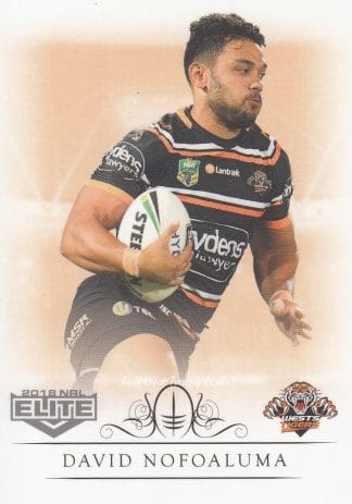 2018 NRL Elite Common Card - Base 157 David Nofoaluma Wests Tigers