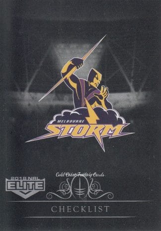 2018 NRL Elite Silver Specials - SS061 Checklist Logo Melbourne Storm