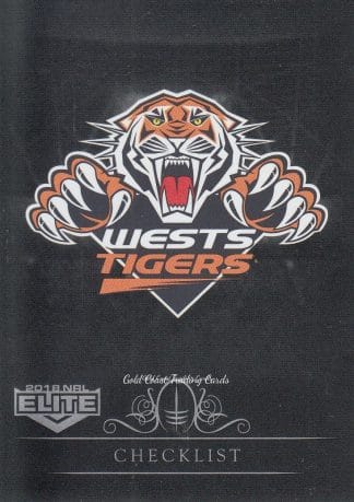 2018 NRL Elite Silver Specials - SS151 Checklist Logo Wests Tigers