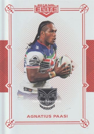 2018 NRL Elite Ruby Mojo - MR134 Agnatius Paasi Warriors