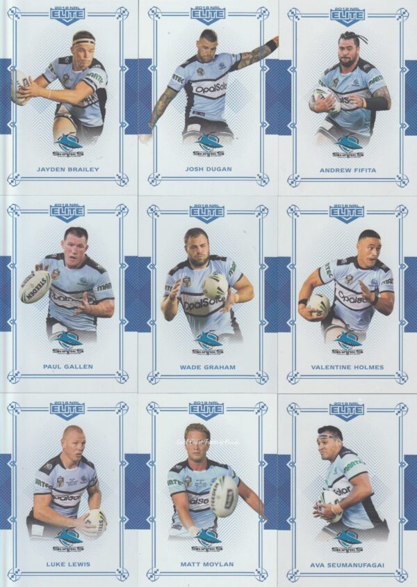 2018 NRL Elite Sapphire Mojo Set - Cronulla Sharks Team Set