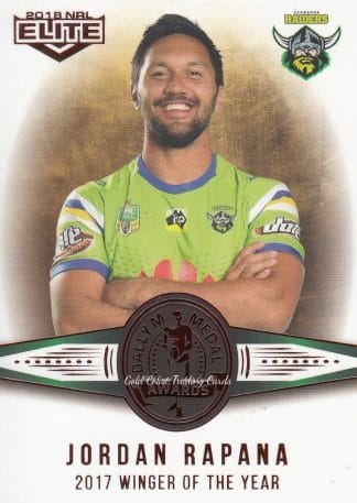 2018 NRL Elite Dally M  Awards - DM14 Jordan Rapana Canberra Raiders