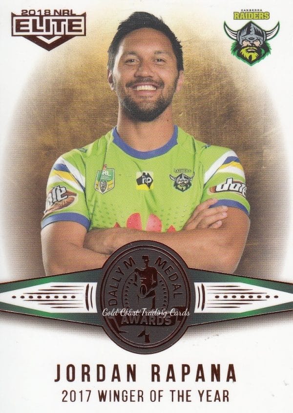 2018 NRL Elite Dally M  Awards - DM14 Jordan Rapana Canberra Raiders