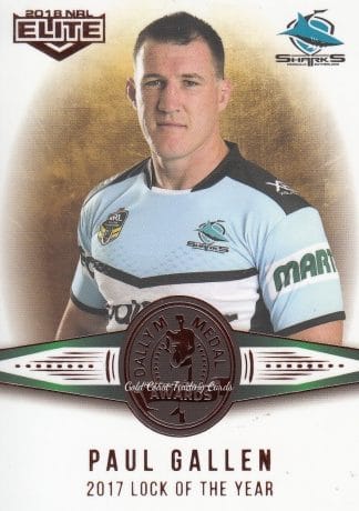2018 NRL Elite Dally M  Awards - DM18 Paul Gallen Cronulla Sharks