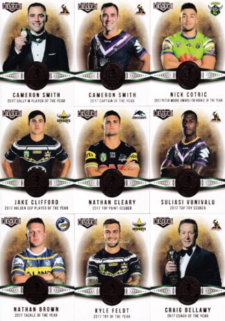 2018 NRL Elite Dally M  Awards  - Full Set Of 22 Cards