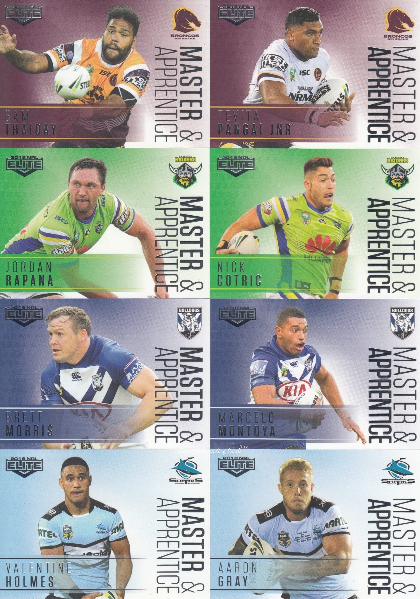 2018 NRL Elite Master & Apprentice  - Full Set Of 32 Cards