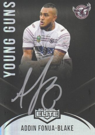 2018 NRL Elite Young Guns Black Signature - YGB06 Addin Fonua-Blake Manly Sea Eagles