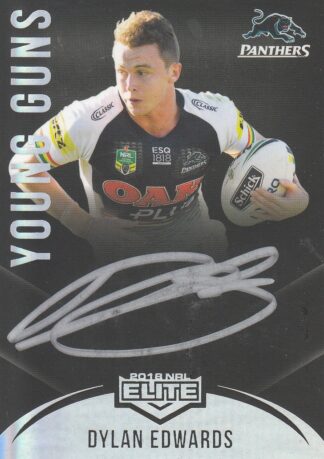 2018 NRL Elite Young Guns Black Signature - YGB11 Dylan Edwards Penrith Panthers