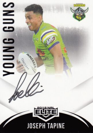 2018 NRL Elite Young Guns Signature - YG02 Joseph Tapine Canberra Raiders
