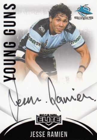2018 NRL Elite Young Guns Signature - YG04 Jesse Ramien Cronulla Sharks