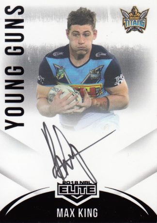 2018 NRL Elite Young Guns Signature - YG05 Max King Gold Coast Titans