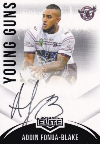 2018 NRL Elite Young Guns Signature - YG06 Addin Fonua-Blake Manly Sea Eagles
