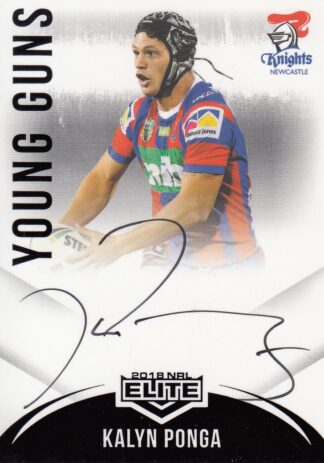 2018 NRL Elite Young Guns Signature - YG08 Kalyn Ponga Newcastle Knights