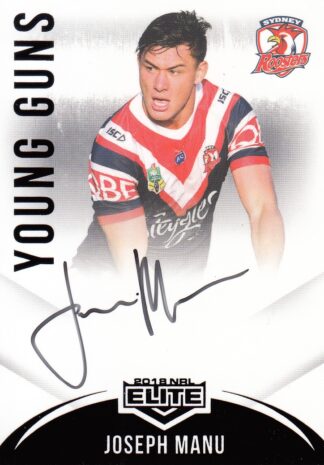 2018 NRL Elite Young Guns Signature - YG14 Joseph Manu Sydney Roosters
