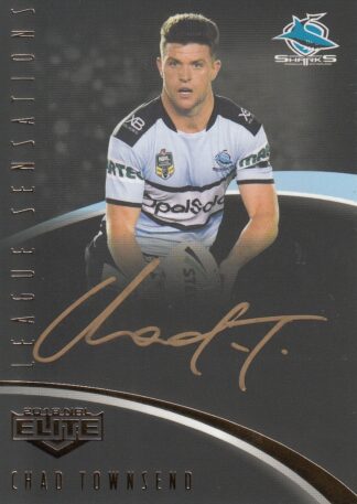 2018 NRL Elite League Sensations Black Signature - LSB04 Chad Townsend Cronulla Sharks