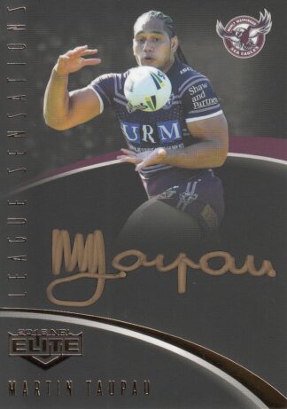 2018 NRL Elite League Sensations Black Signature - LSB06 Martin Taupau Manly Sea Eagles