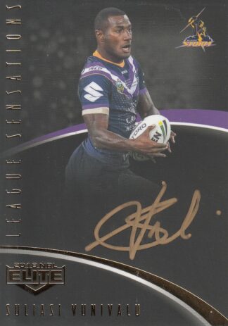 2018 NRL Elite League Sensations Black Signature - LSB07 Suliasi Vunivalu Melbourne Storm