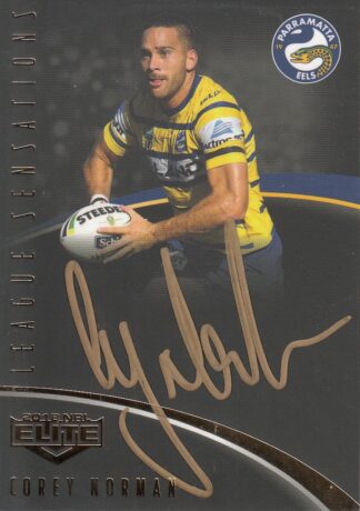 2018 NRL Elite League Sensations Black Signature - LSB10 Corey Norman Parramatta Eels