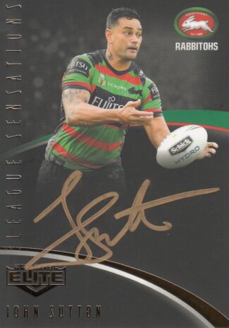 2018 NRL Elite League Sensations Black Signature - LSB12 John Sutton South Sydney Rabbitohs