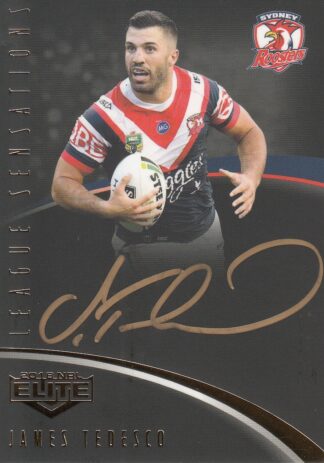 2018 NRL Elite League Sensations Black Signature - LSB14 James Tedesco Sydney Roosters