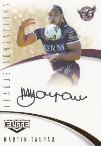 2018 NRL Elite League Sensations Signature - LS06 Martin Taupau Manly Sea Eagles