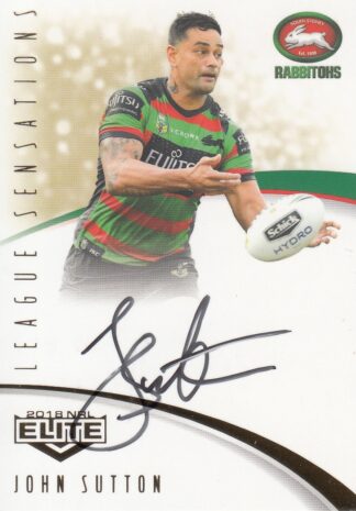 2018 NRL Elite League Sensations Signature - LS12 John Sutton South Sydney Rabbitohs