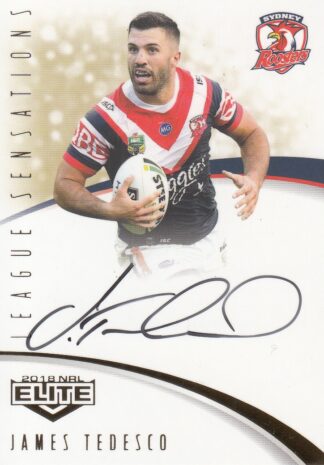 2018 NRL Elite League Sensations Signature - LS14 James Tedesco Sydney Roosters