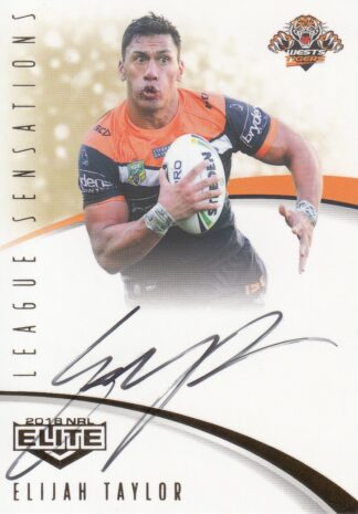 2018 NRL Elite League Sensations Signature - LS16 Elijah Taylor Wests Tigers