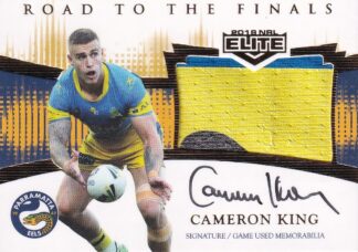 2018 NRL Elite Road To Finals Jersey Patch Signature - RFS4 Cameron King Parramatta Eels