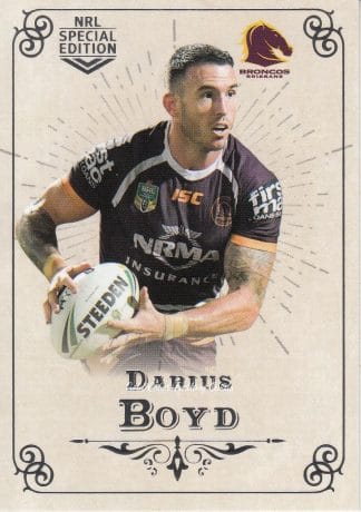2018 NRL Glory Common Card - Base 001 Darius Boyd Brisbane Broncos