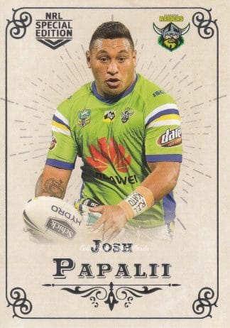2018 NRL Glory Common Card - Base 009 Josh Papalii- Canberra Raiders