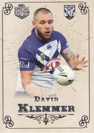 2018 NRL Glory Common Card - Base 013 David Klemmer Canterbury Bulldogs