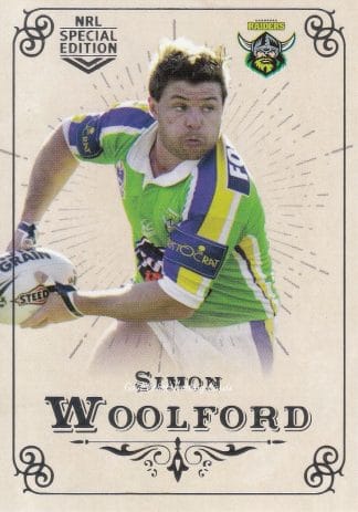 2018 NRL Glory Common Card - Base 090 Simon Woolford Canberra Raiders