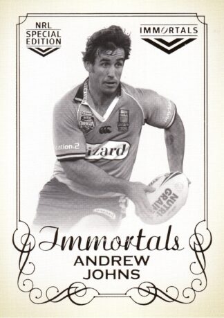 2018 NRL Glory Oversize Immortals Photo Case Card - IMPC08 Andrew Johns Newcastle Knights