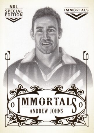 2018 NRL Glory Oversize Immortals Sketch Case Card - IMSKC08 Andrew Johns Newcastle Knights