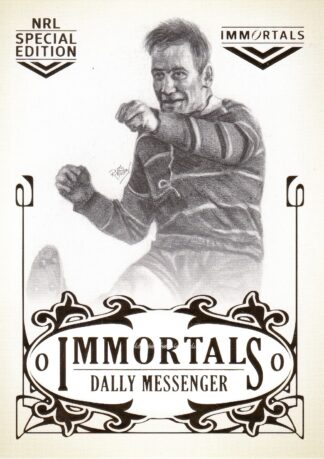 2018 NRL Glory Oversize Immortals Sketch Case Card - IMSKC09 Dally Messenger Roosters