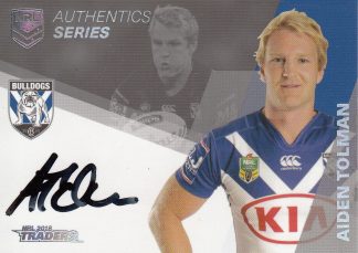 2018 NRL Traders Authentic Signatures - AS03 Aiden Tolman Canterbury Bulldogs