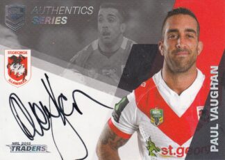 2018 NRL Traders Authentic Signatures - AS13 Paul Vaughan St George Dragons