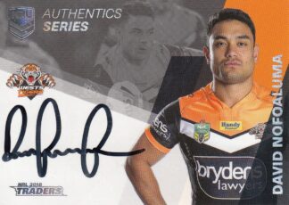 2018 NRL Traders Authentic Signatures - AS16 David Nofoaluma Wests Tigers