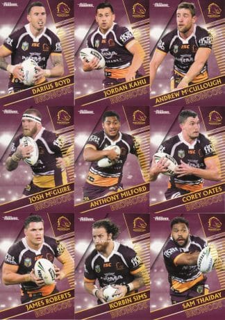 2018 NRL Traders Base Team Set - Brisbane Broncos