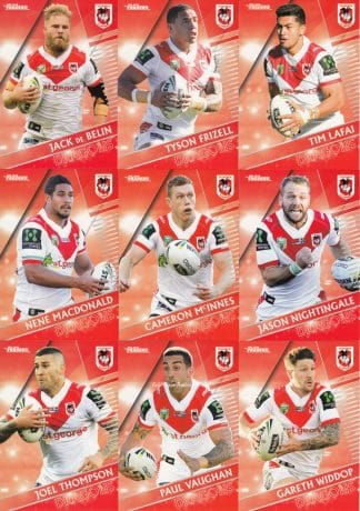 2018 NRL Traders Base Team Set - St George Dragons