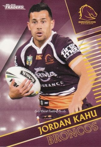 2018 NRL Traders Common Card - Base 003 Jordan Kahu Brisbane Broncos