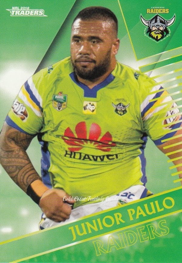 2018 NRL Traders Common Card - Base 017 Junior Paulo Canberra Raiders
