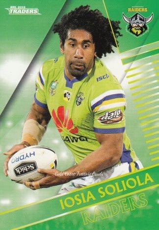 2018 NRL Traders Common Card - Base 020 Iosia Soliola Canberra Raiders