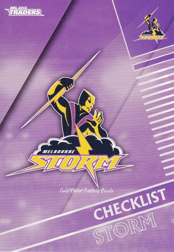 2018 NRL Traders Common Card - Base 061 Checklist Melbourne Storm